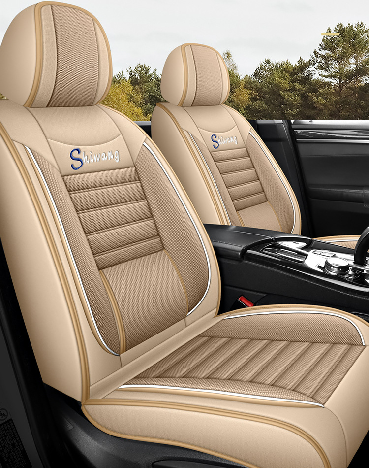 Cross-Border Linen Breathable Car Seat Cover Cushion Universal Four-Season Full-Cover Seat Cover Cushion Comfortable Foreign Trade
