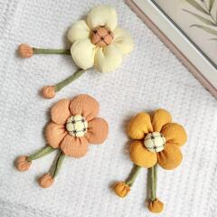 向日葵五瓣服裝輔料DIY南瓜花泡芙花鞋帽箱包配飾