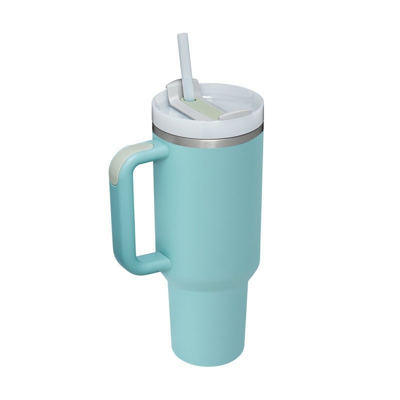 Vaso de Acero Inoxidable de 40 oz con Pajita para Venta Directa Transfronteriza, Vaso Portátil para Auto, Vaso Térmico de Gran Capacidad