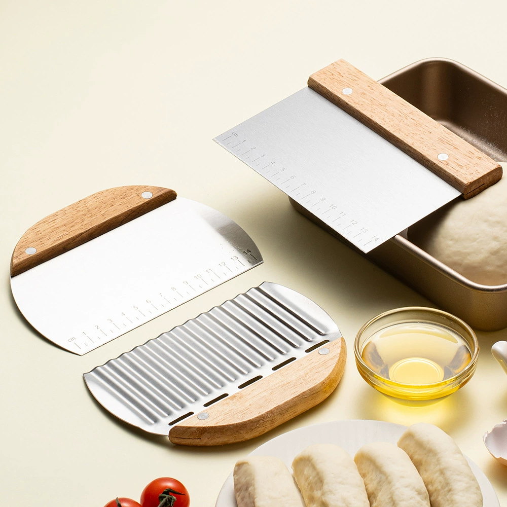 Деревянная защита для рук, полукруглая картофелерезка из нержавеющей стали, волнистая картофелерезка, резак для нуги, резак для порошка