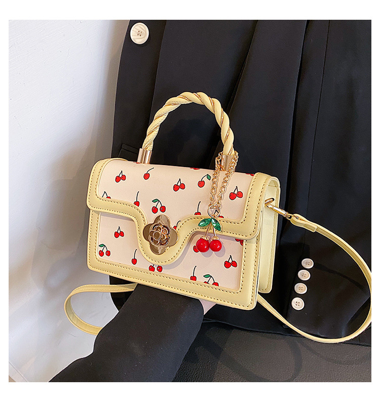 Women's Pu Leather Fruit Fashion Metal Button Square Buckle Handbag tote Crossbody bag tote display picture 3