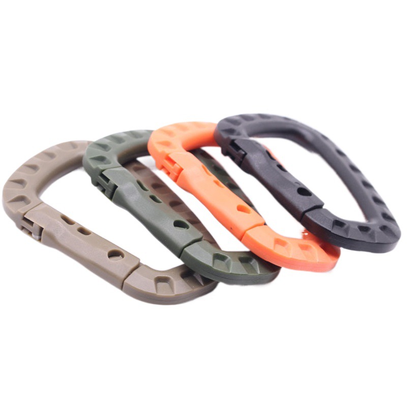 d-Type Quick Hanging High Quality Plastic Mountaineering Buckle Outdoor Tactical Plastic d-Type Hook Large Backpack Hanging Buckle for Climbing Mountain