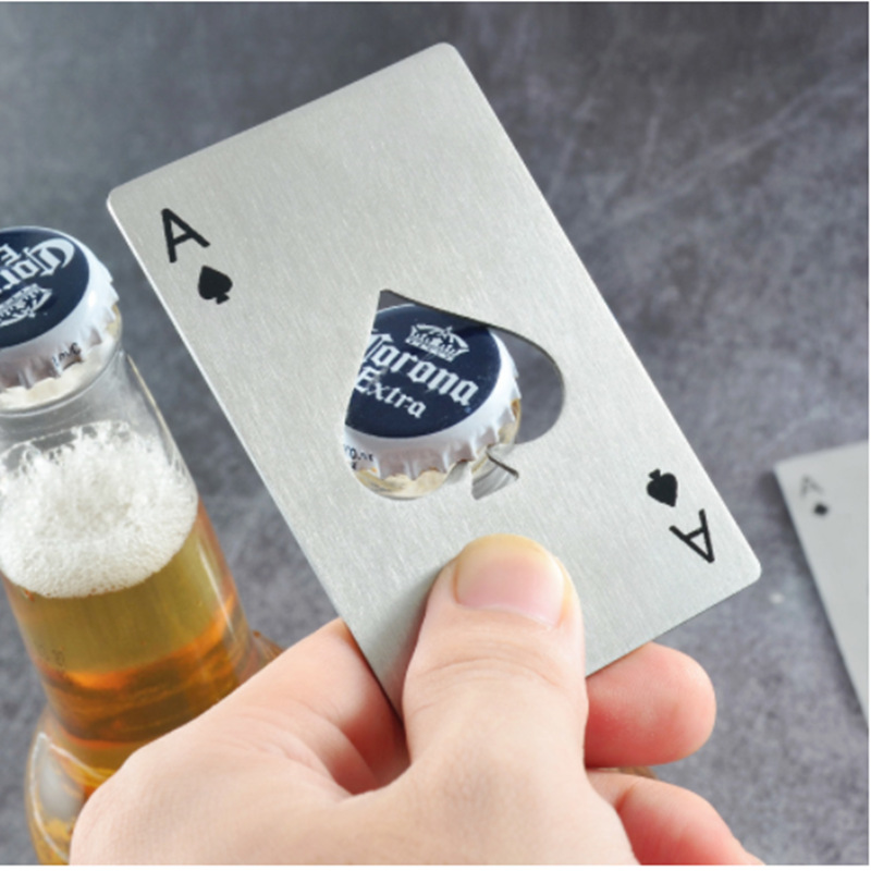 Spade A Credit Card Style Bottle Opener Creative Poker Card Shape Stainless Steel Bottle Opener Bottle Opener Beer Opener