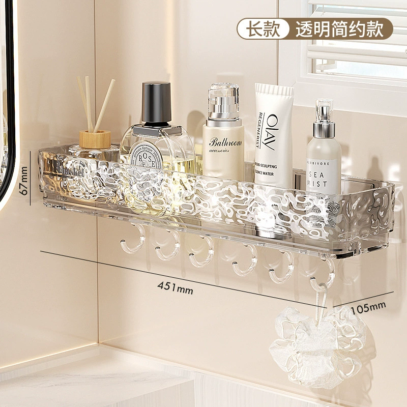 Bathroom triangular storage rack without punching, wall-mounted bathroom toilet washbasin light luxury multi-functional corner storage rack