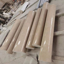 厂家天然大理石圆柱多色水刀雕刻拼花别墅装饰底座石材将军柱