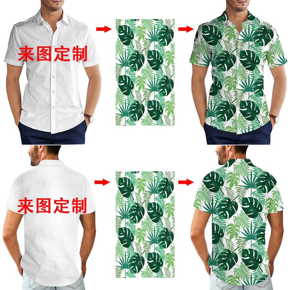 Para figura DIY camisa de los hombres 3D impresión personalizada camisa hawaiana verano casual estación independiente Venta caliente camisa