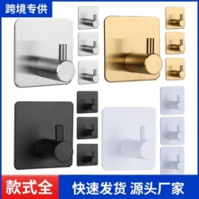 跨境不锈钢挂钩强力粘钩门后衣钩五金挂衣钩免打孔金属衣帽钩