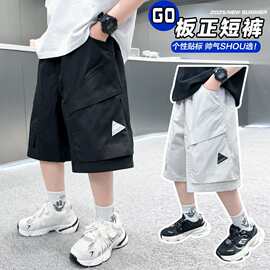 新款夏季儿童工装短裤男童百搭休闲裤时尚潮流中大童五分裤子