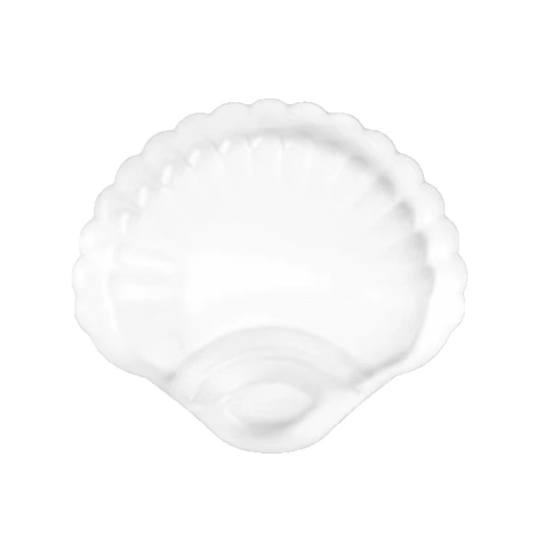 Shell Dumpling Plate — All-in-One Dipping Saucer, Transparent, 1- or 3-Compartment Options