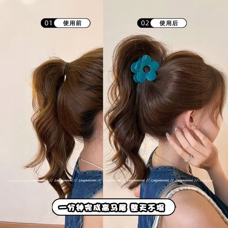 多用途フラワー小さなサメクリップグリッパー女性用 2025 新しいハイエンドハーフタイヘアハイポニーテールヘッドバンド|undefined