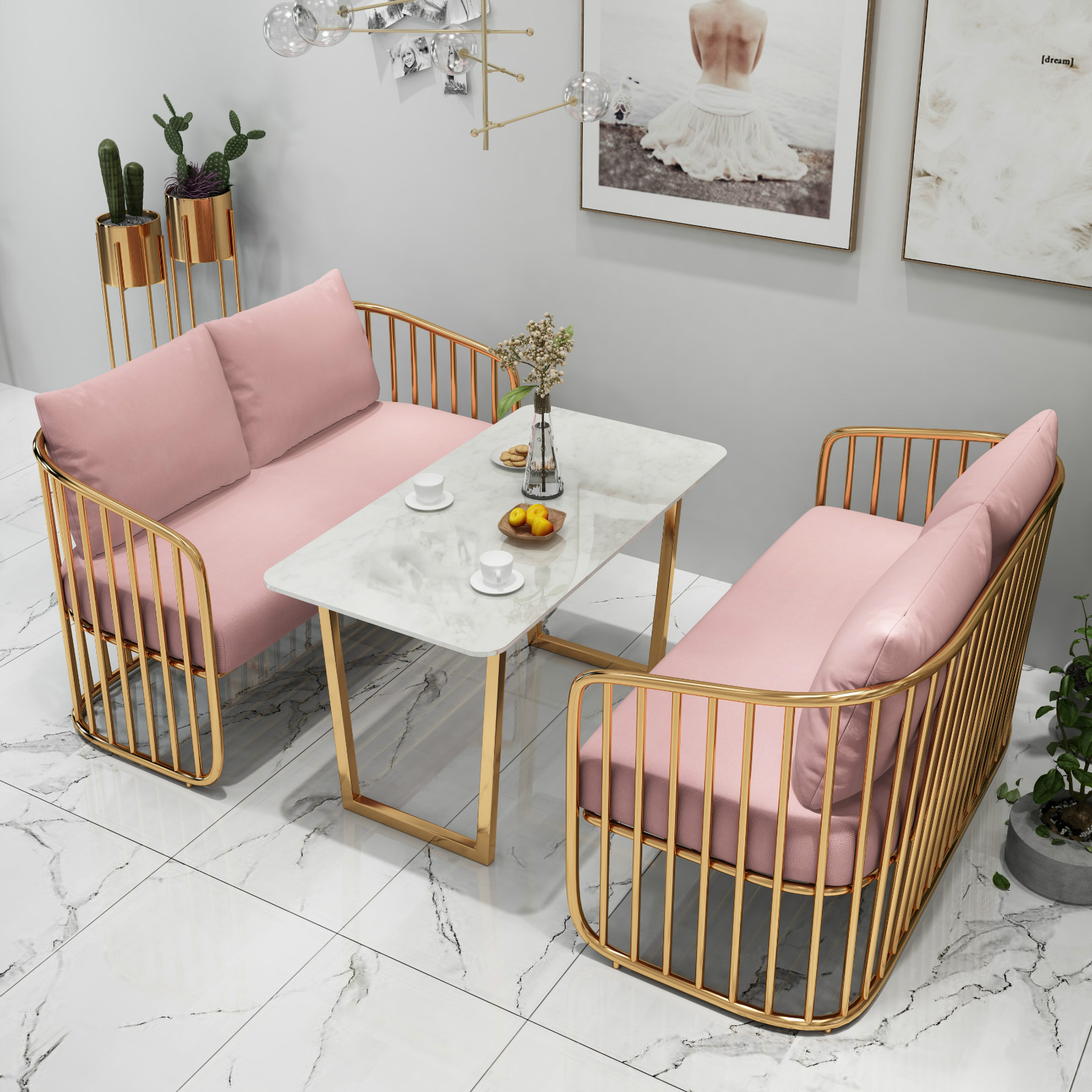 Juego de Sofá, Mesa y Sillas para Oficina de Ventas, Café y Zona de Espera, Estilo Moderno image 4
