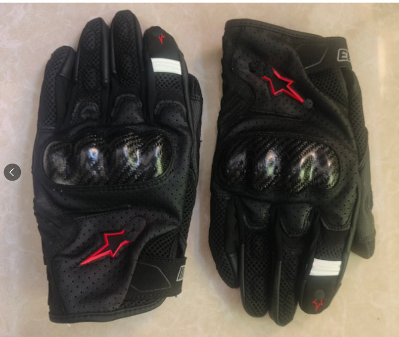 Other Perforated Leather Motorcycle Gloves Black