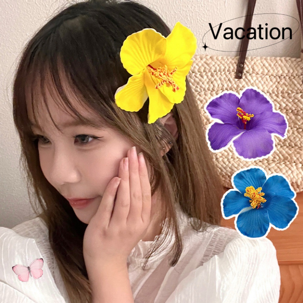 Nuevo verano retro flor decoración clips para el cabello de la atmósfera de la niña clips laterales vacaciones clips para el cabello al por mayor