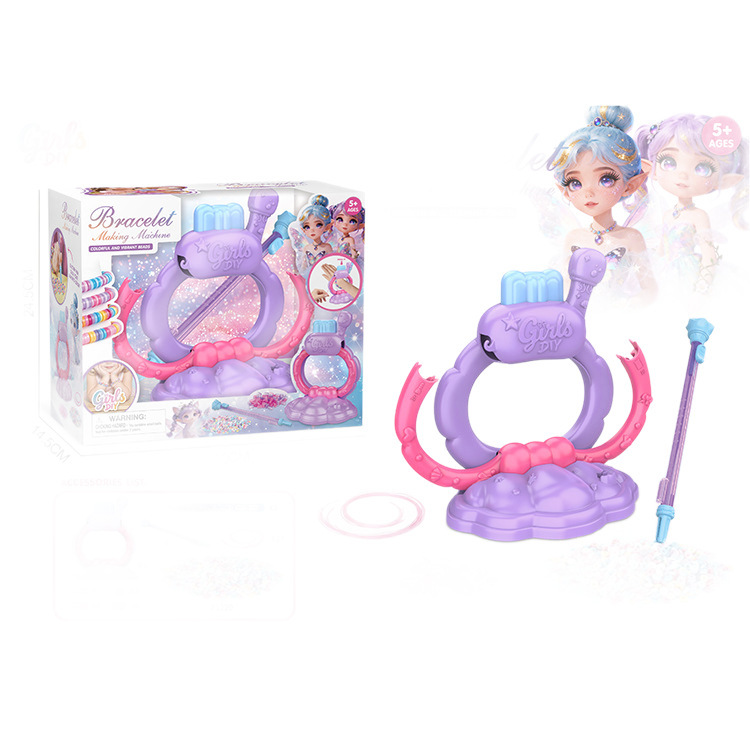 Nuevos productos transfronterizos DIY cuentas pulsera pulsera niños tejedor chicas vestidos juego de juguetes de puzzle caja de regalo