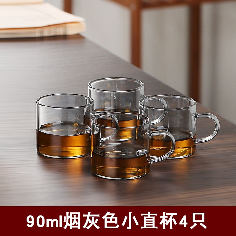 Tetera de vidrio hogar tetera de separación de té juego de té de vidrio resistente a altas temperaturas de vidrio ahumado gris mango de madera tetera