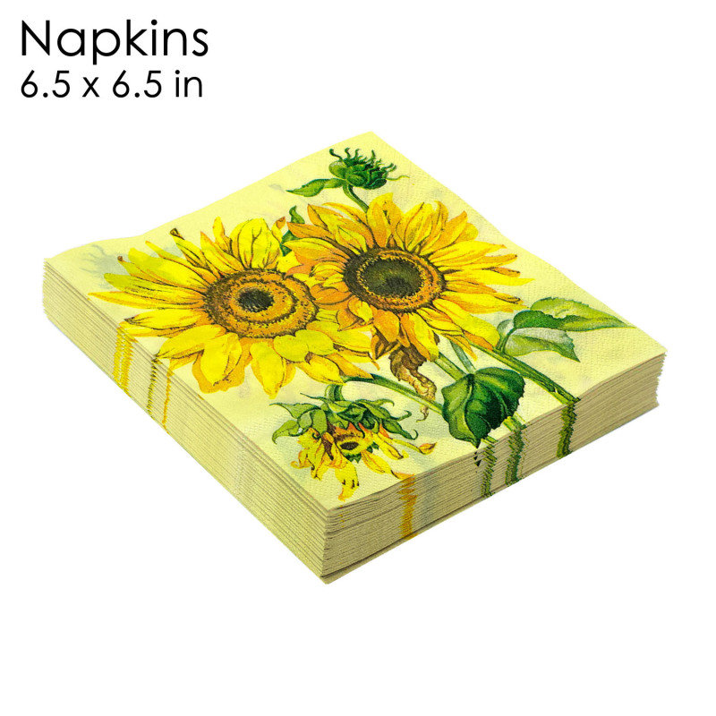 Jw In-Stock Floral Yellow Sunflower Napkins, Butterfly Valley Batik Handmade Printed Paper Napkins Jw In-Stock Floral Yellow Sunflower Napkins, Butterfly Valley Batik Handmade Printed Paper Napkins