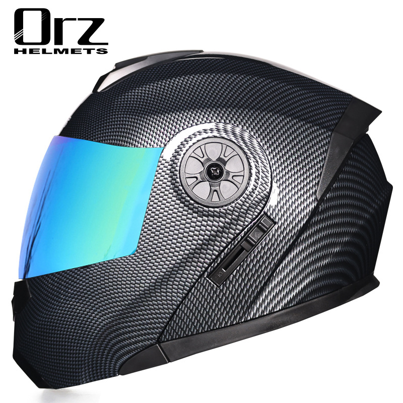 Casco abatible de doble lente para motocicleta, casco para vehículo eléctrico, casco integral antivaho de verano para hombre y mujer, casco de media motocicleta, adecuado para todas las estaciones