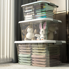 廠家包郵透明衣服收納箱家用塑料書玩具零食收納盒衣櫃整理箱儲物