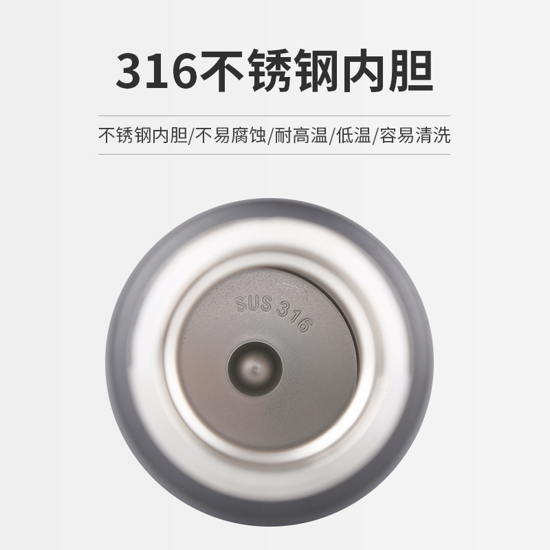 Nueva taza de vacío de acero inoxidable 316 tetera de gran capacidad cubierta de acero del coche cubierta de doble uso taza de agua portátil personalización