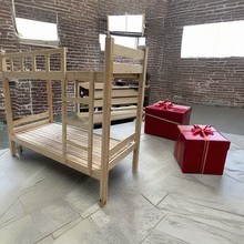 实木高低床铺上床下桌衣柜橡胶木公寓双人床双层床铺松木上下床铺