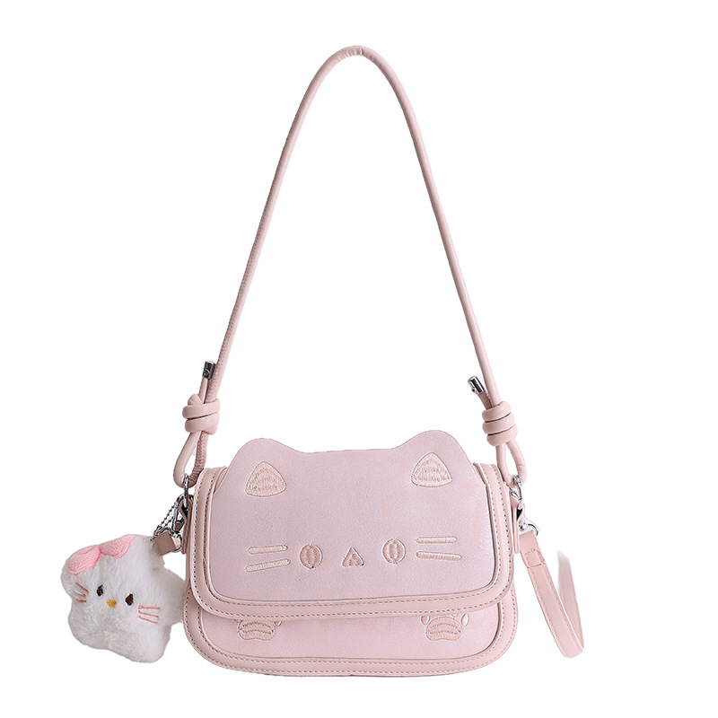 Coreano lindo gato de dibujos animados bolso de mano mujer 2026 nuevo nicho estilo universitario lindo bolso de hombro pequeño image 10