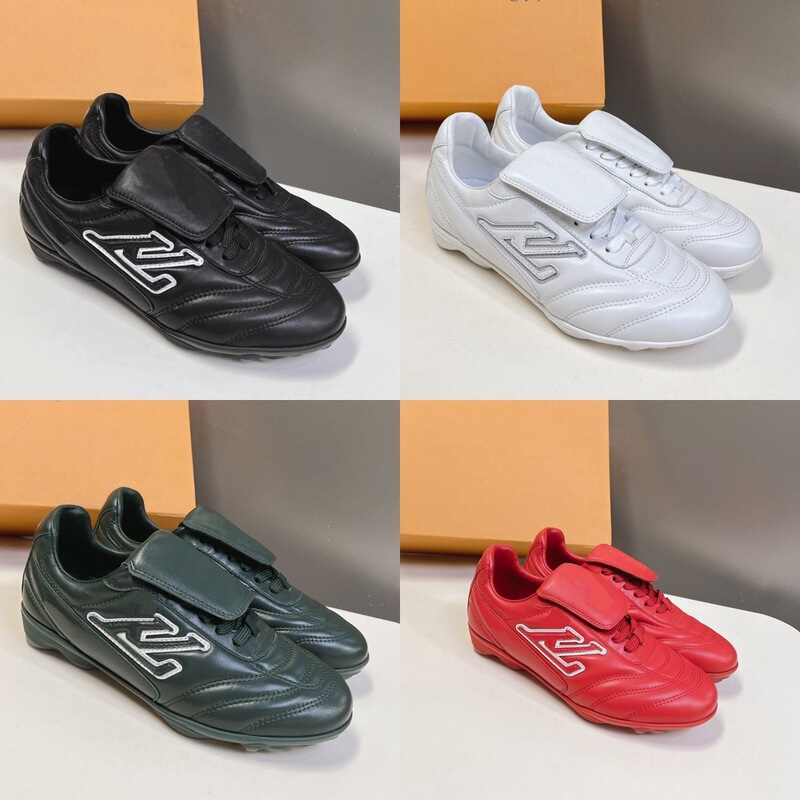 Cross-Border Foreign Trade Lujia Footprint Football Shoes 25 New Model Lace-Up Palm-Patterned Sole Flip-Top Casual Sports Shoes