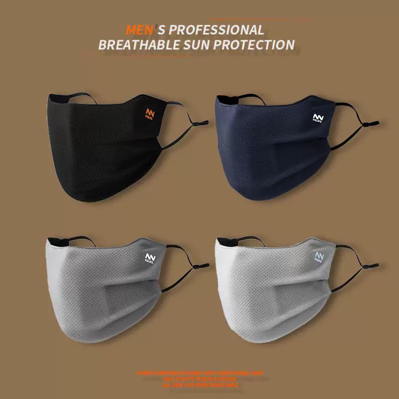 薄款冰丝护眼角防紫外线防晒口罩遮全脸防晒面罩夏季透气骑行遮阳