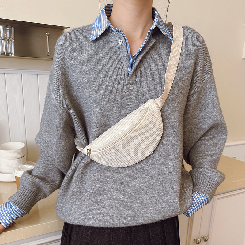Ocio simple bolsas de cintura de cordillera para niños y niñas, bolsas de bolsillo de viaje ligeras de gran capacidad, bolsas de pecho para niños otoño y invierno.