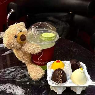 Tea cup, cute coffee accessory with velcro, with little bears