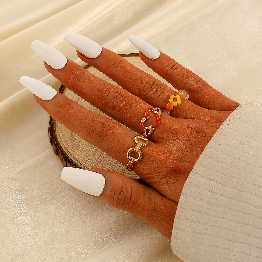 Fashion Heart Shape Stainless Steel Plating Open Ring 1 Piece