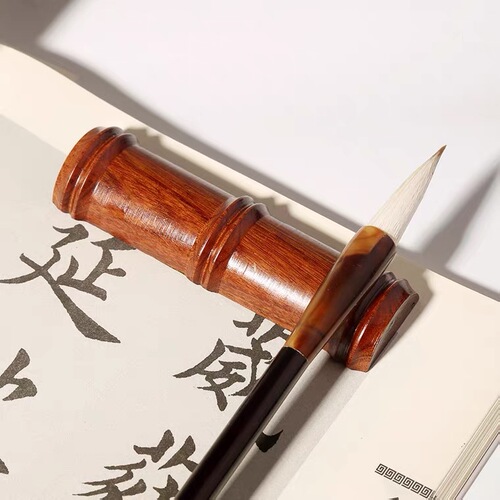 Mahogany Pen Rest Pen Mountain Pen Holder Black Catalpa Wood Study Four Treasures Dragon-shaped Pen Holder Bamboo Retro Wuzhishan Pen Rest