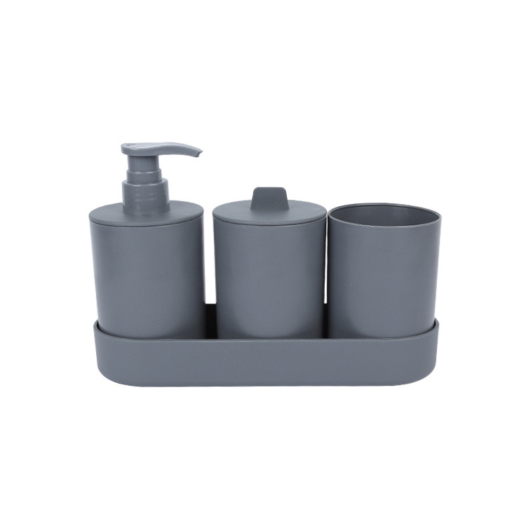 Baño nórdico de 3 piezas set de trigo simple artículos de baño baño taza de baño set de lavado de dientes