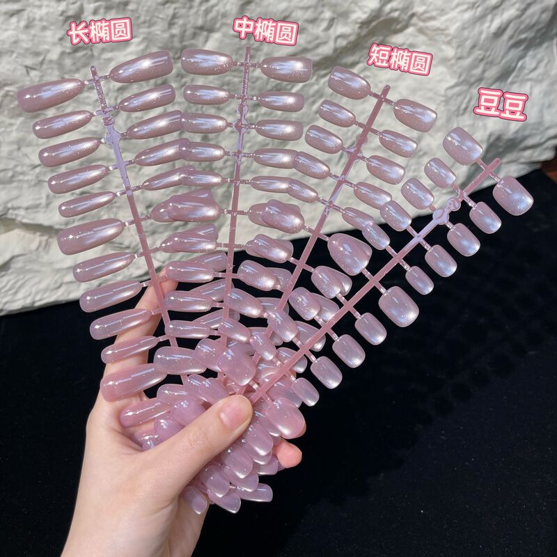 Purple Crystal Nail Polish with a Universal Base Color, Elegant and High-End Feel, Nail Gel Spray, All Sizes Available, Pre-Made Nail Tips