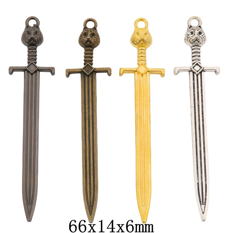 5g Weight 1 Piece Alloy Zinc Sword Cat Pendant DIY Jewelry Accessories