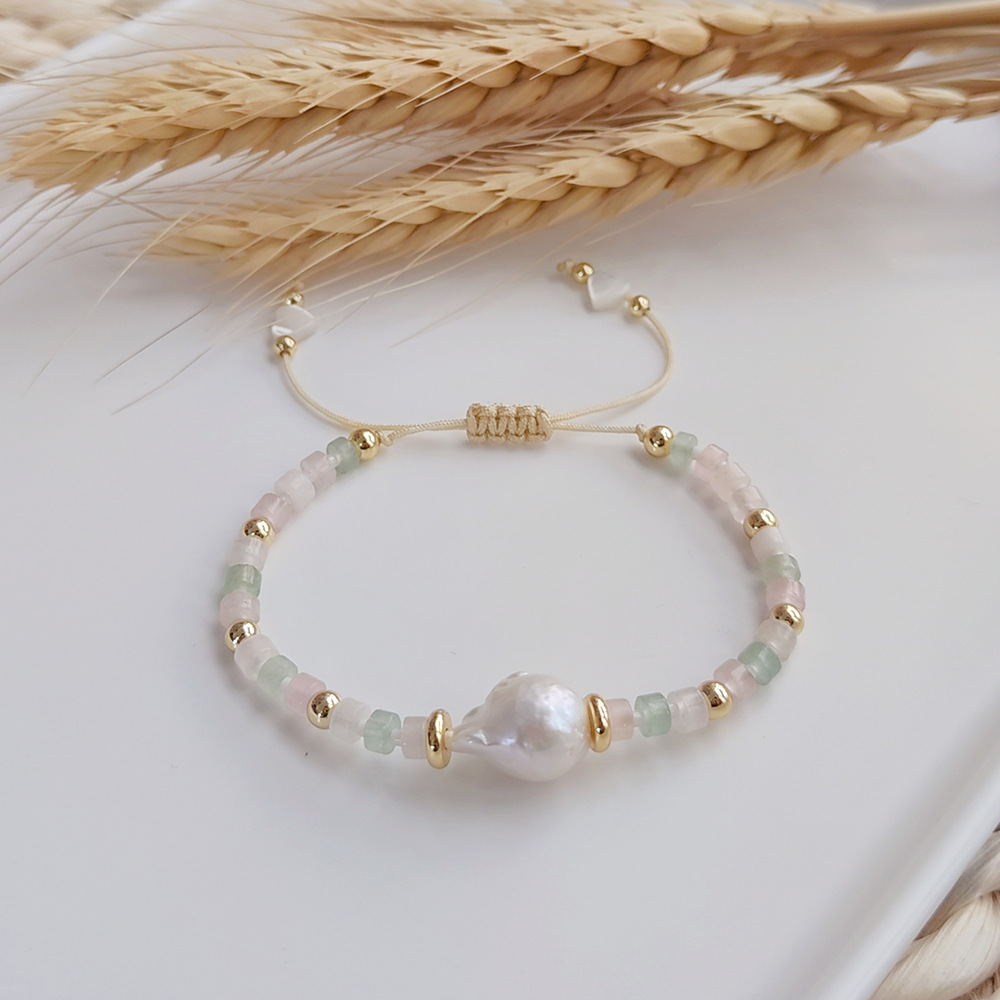 Geometric Pattern Fashion Geometric Turquoise Freshwater Pearl Knitting Bracelets