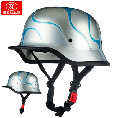 3C Certified Cycling Scoop Helmet, Motosiklet kaskı (dəbilqə) - silver-weigang-blue-m