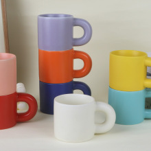 加印LOGO胖胖杯马克杯创意大手柄陶瓷水杯高颜值伴手礼品广告杯子