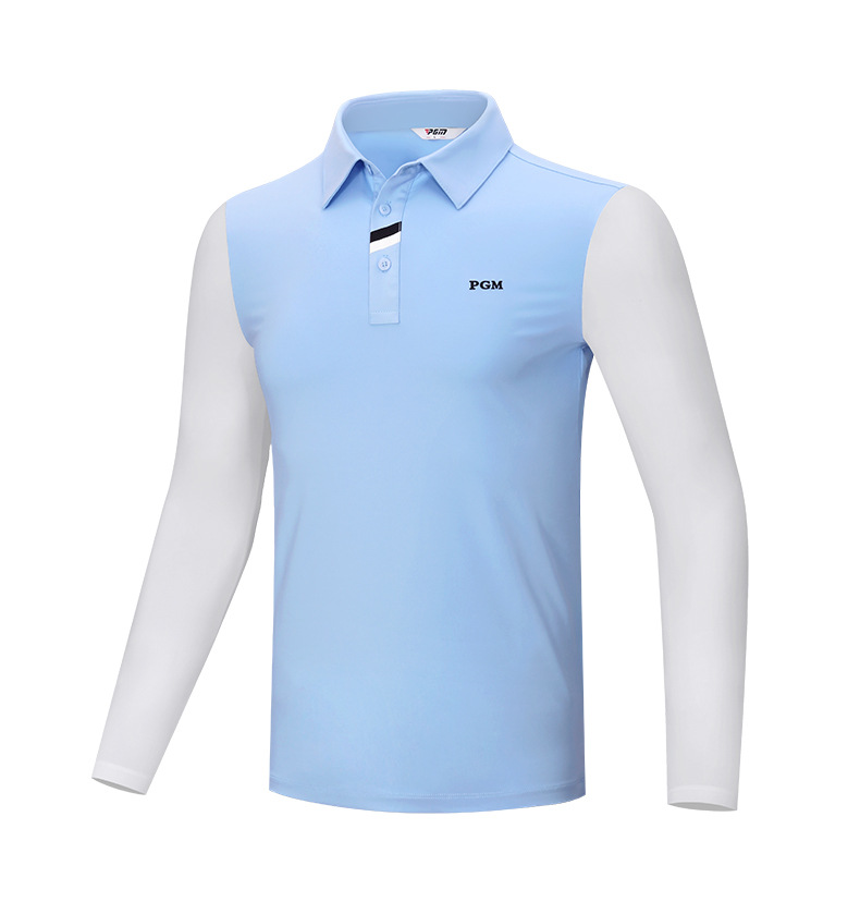 Áo thun golf nam dài tay cổ tròn vải thể thao co giãn — YF414-màu đỏ, YF414-màu xanh hải quân, YF414-màu trắng, YF414-màu xanh nhạt chi tiết 19