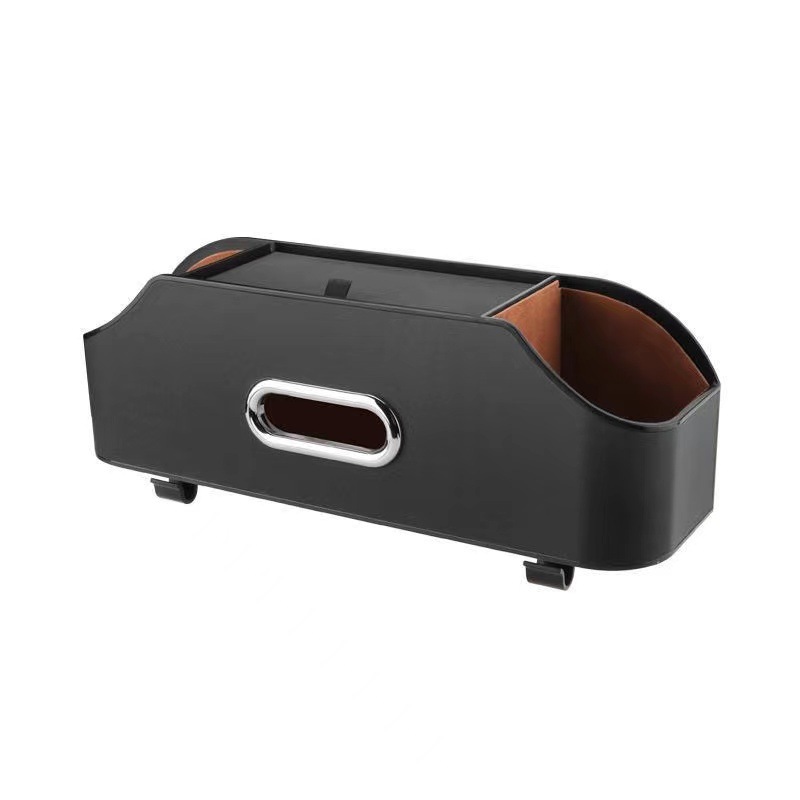 Logotipo personalizable coche asiento trasero caja de almacenamiento coche multifuncional caja de almacenamiento caja de tejido taza de agua titular de la basura puede