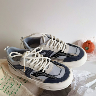 Haze Blue Canvas Shoes Women's 2022 Spring and Autumn Breathable Korean-style All-match Sneakers Students Retro Low-cut White Shoes