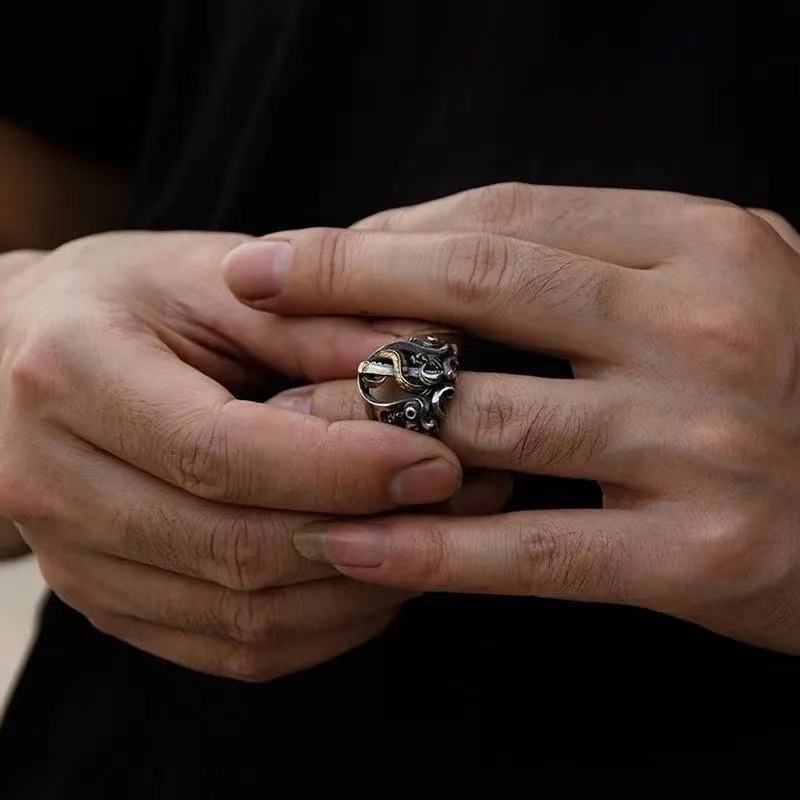 Vintage Herrenring Aus Thai-silber Im Europäischen Stil_voghion.com