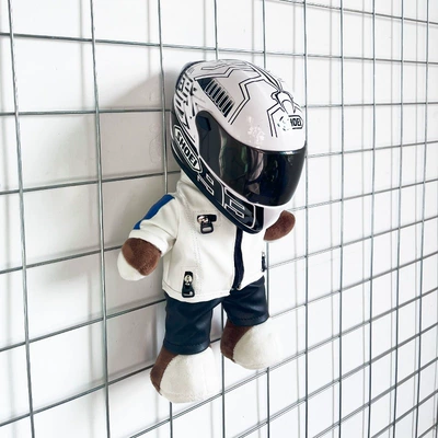 Motosiklet dəbilqələri | AGV motorcycle gift racing - height-28cm-milky-white-white-bear-shoei-white-ant-upgraded-tail-wing