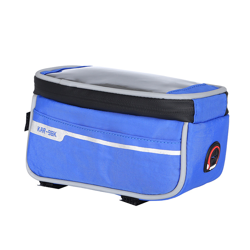 Verano nueva bicicleta de pantalla táctil bolsa de teléfono móvil negro bicicleta de montaña bolsa de sillín haz frontal bolsa de ciclismo al por mayor fabricante