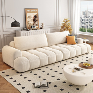 Puff Marshmallow Fabric Sofa Modern Simple Living Room Small Apartment French Cream Style Cat Scratch Cloth Cloud Sofa