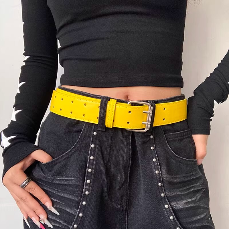 Wide Double-Breasted Y2K Design Belt for Women 2025 New Style with Jeans American Retro Hot Girl Trendy Belt