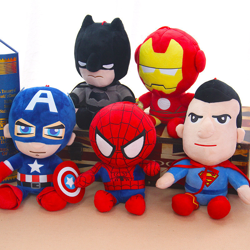 Wholesale Simulation Avengers Doll Spiderman Plush Toy Captain America Superman Eight-inch Grasp Machine Doll Wholesale Simulation Avengers Doll Spiderman Plush Toy Captain America Superman Eight-inch Grasp Machine Doll