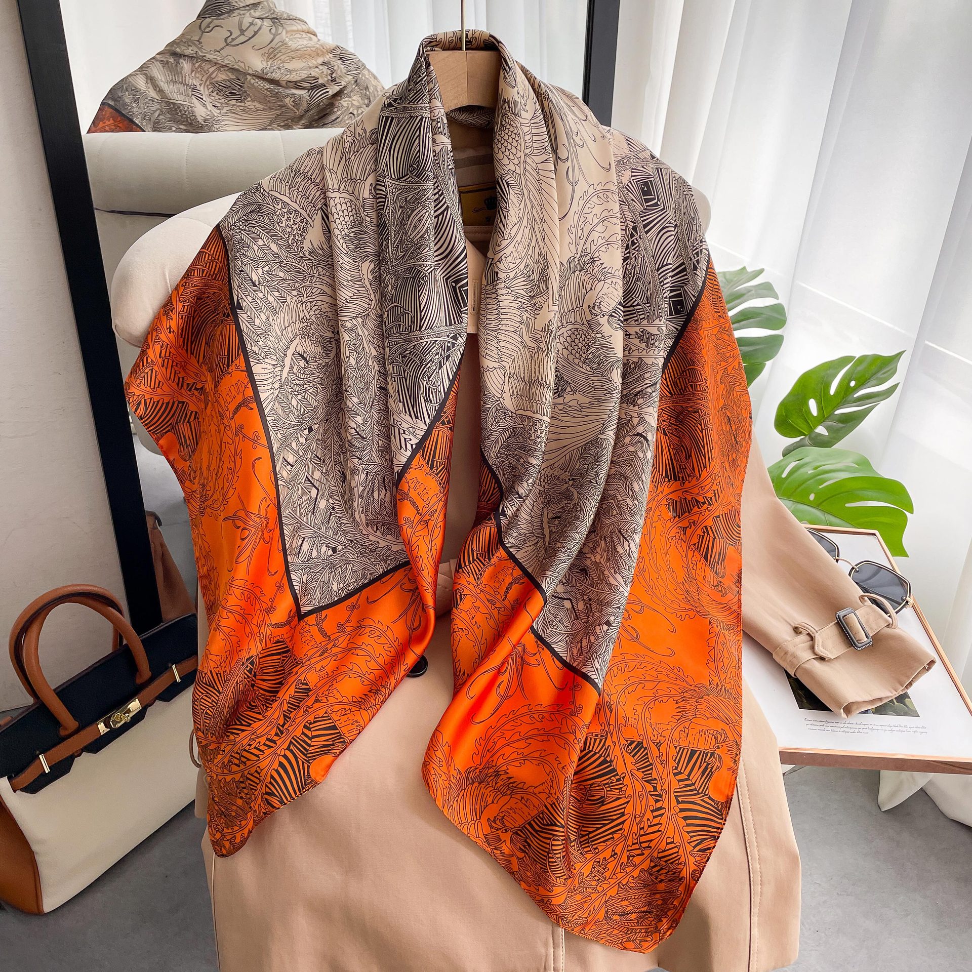 Ny solkräm Högkvalitativ imitation silke S Koreansk upplaga för kvinnor S Utskriftspresent siden etnisk stil Sjal Beach_voghion.com