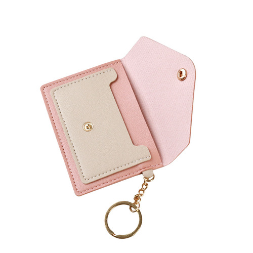 Cross-border new creative fashion small card holder women's candy color keychain jewelry student bus card holder wholesale