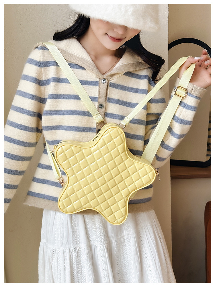 2025 New style fashionable star Backpack, diamond-shaped PVC jelly bag, fresh and sweet campus ladies' backpack undefined