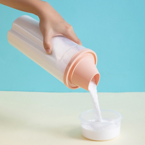 Household transparent laundry detergent storage tank plastic moisture-proof sealed box storage tank toiletries packaging box with measuring cup